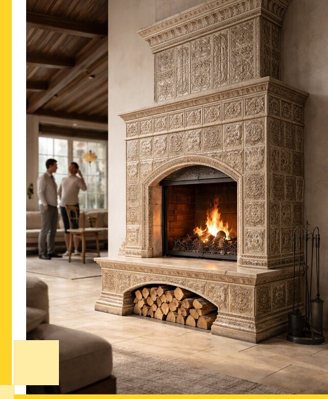 Купить изразцовый камин в Армавире от 253275 р. | ЭриданРмв