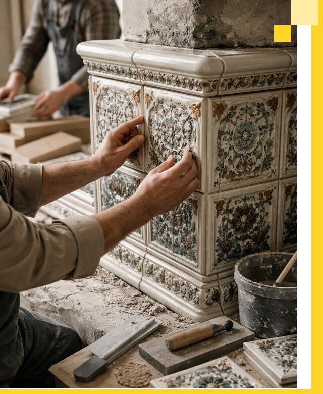 Изразцовые камины под ключ в Армавире: проект и монтаж