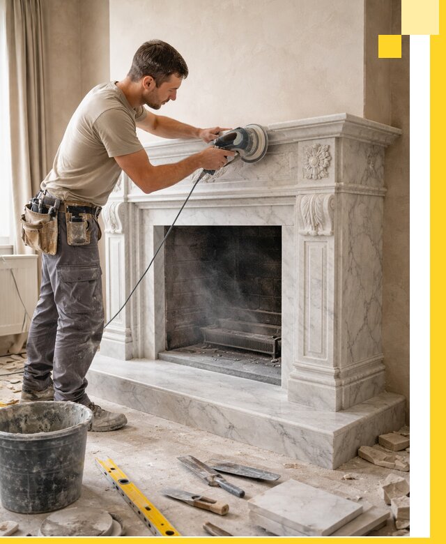 Изготовление и установка мраморных каминов в Армавире под ключ