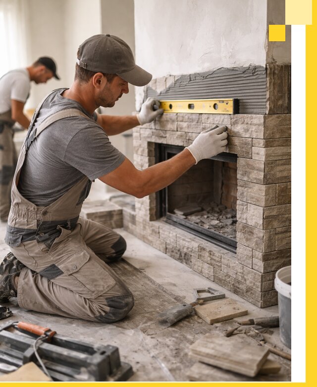 Облицовка каминов в Армавире, монтаж и отделка натуральным камнем