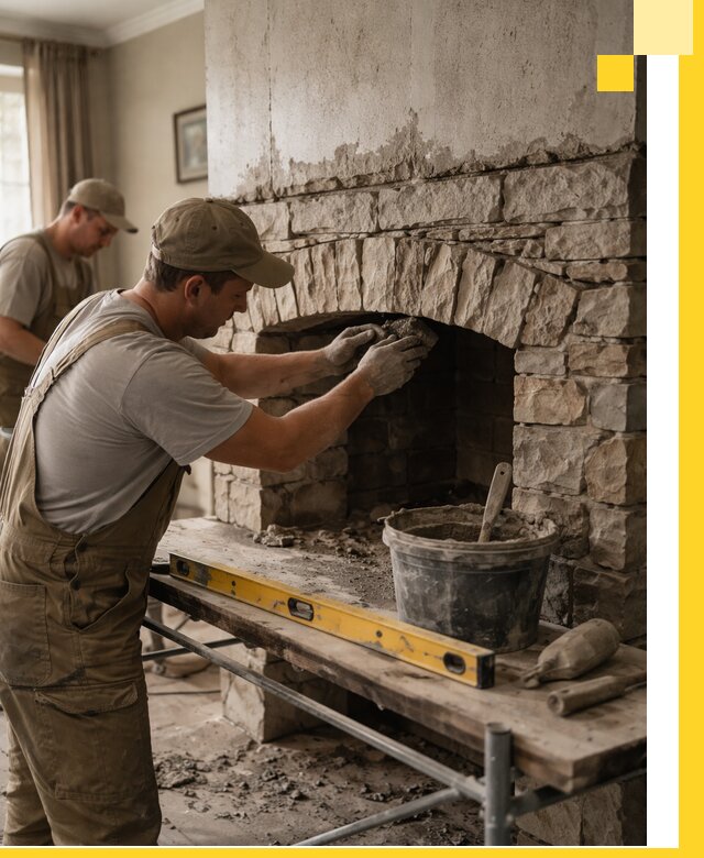 Изготовление каминов под ключ в Армавире, монтаж и отделка