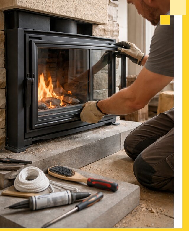 Производство, монтаж и доставка каминов со стеклом в Армавире