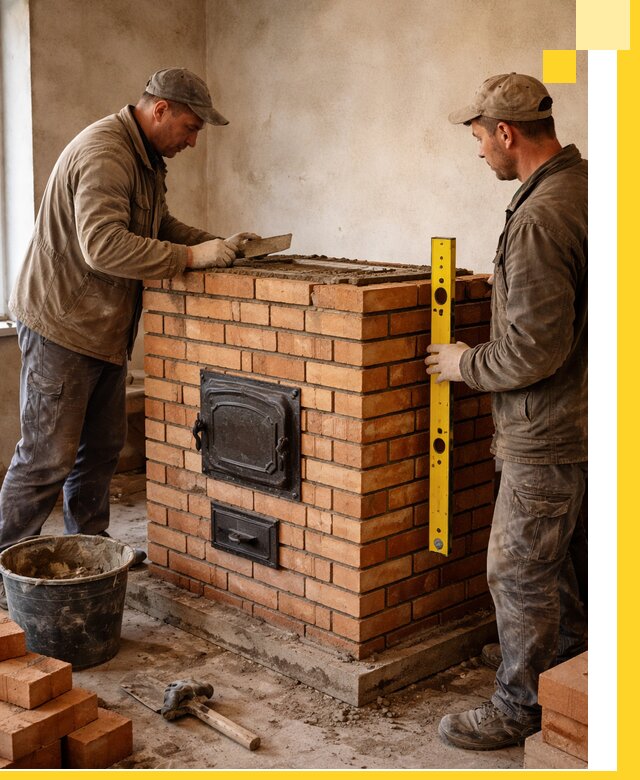 Отопительные печи под ключ в Армавире, установка и сборка