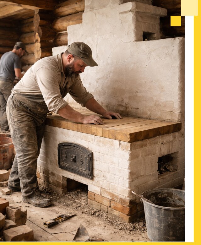 Проектирование и установка русской печи с лежанкой в Армавире