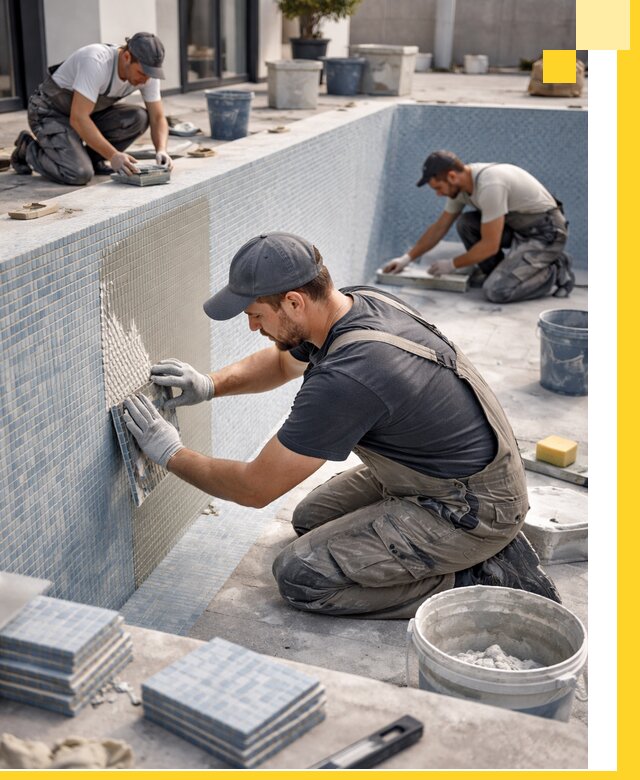 Облицовка бассейнов в Армавире плитка мозаика гидроизоляция