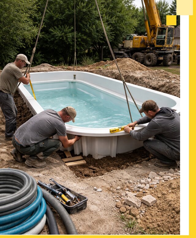 Установка и монтаж композитных бассейнов под ключ в Армавире