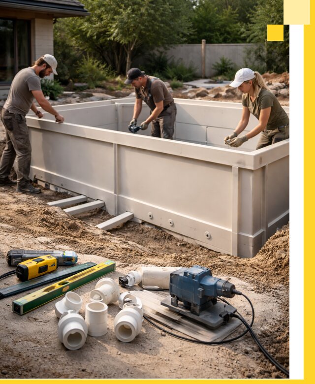 Установка полипропиленовых бассейнов под ключ в Армавире