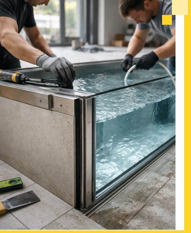 Проектирование и монтаж стеклянных бассейнов в Армавире