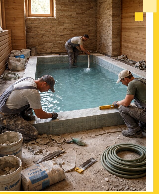 Проектирование и строительство бассейнов для бани в Армавире