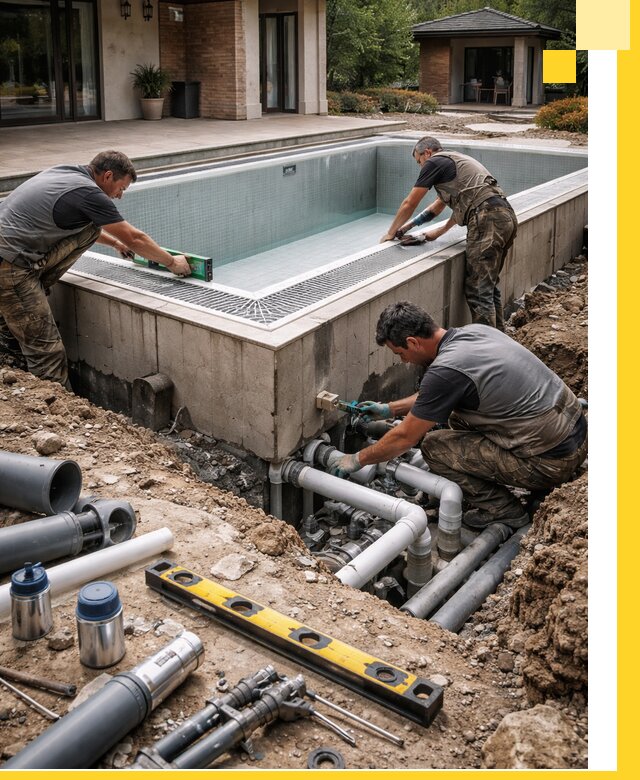 Строительство переливных бассейнов в Армавире под ключ