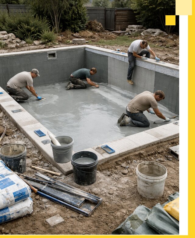 Изготовление и монтаж чаши бассейна под ключ в Армавире