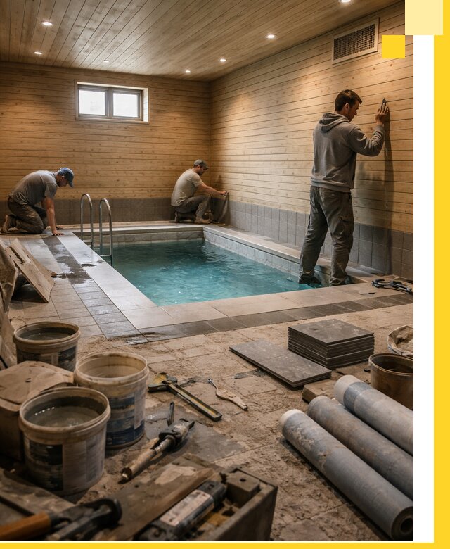 Строительство бани с бассейном и сауной под ключ в Армавире