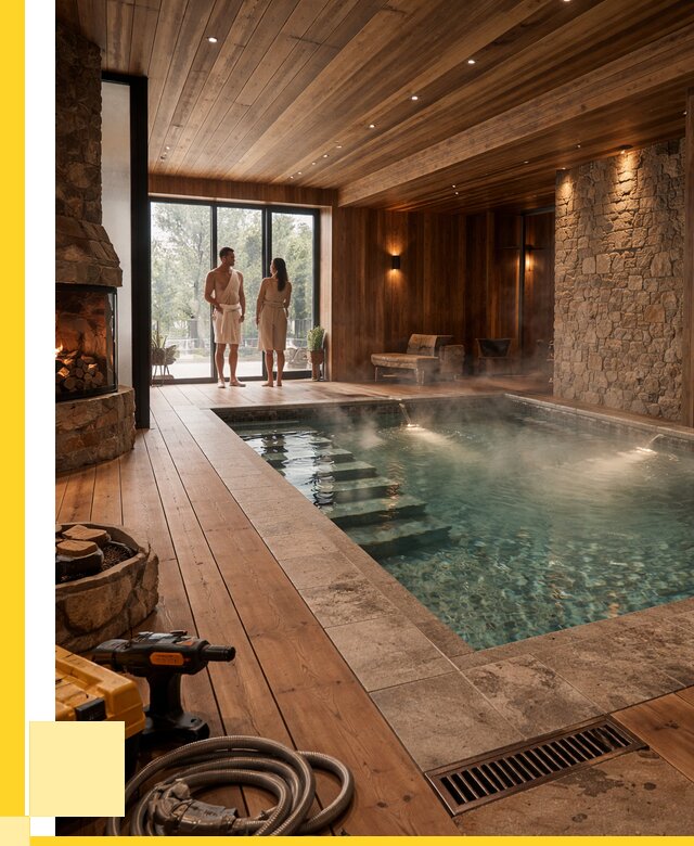 Проекты бань с бассейном под ключ в Армавире от 75983 р., ЭриданРмв