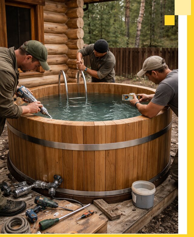 Строительство бань с купелью под ключ и отделкой в Армавире