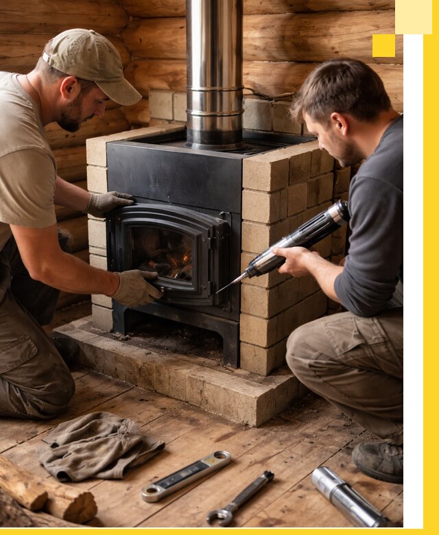 Монтаж и установка печи в бане под ключ с гарантией в Армавире