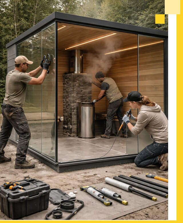 Проектирование и строительство стеклянных бань в Армавире