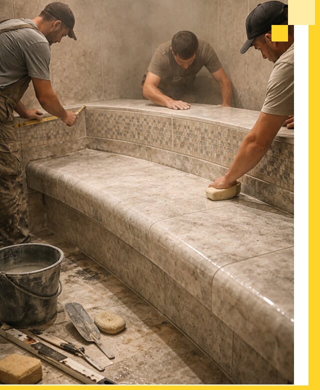 Изготовление и установка сидений для хамама в Армавире