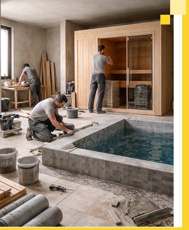 SPA зоны под ключ с бассейном сауной и печью в Армавире